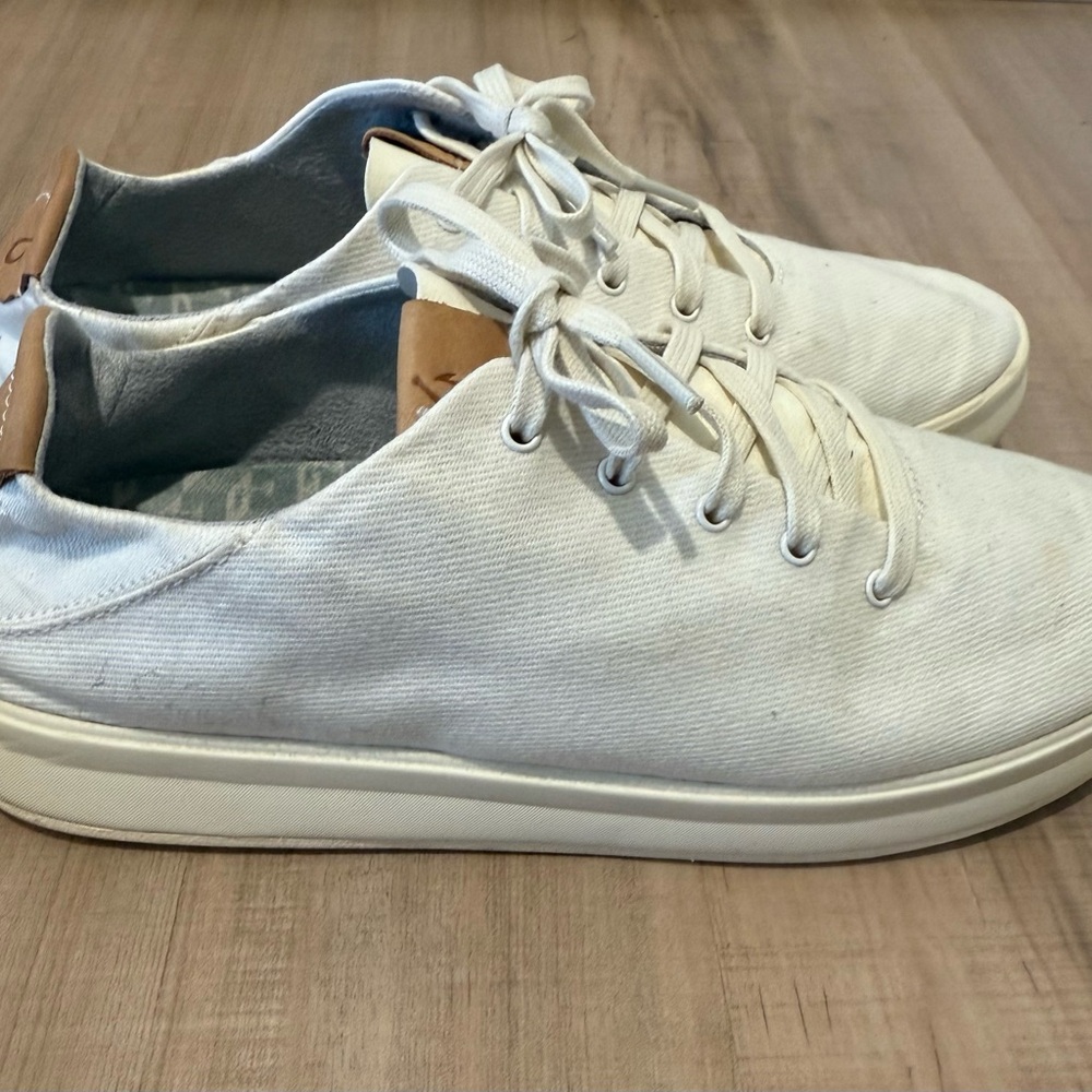 Olukai Off White Canvas Sneakers Ki’ihele Li Size 9.5